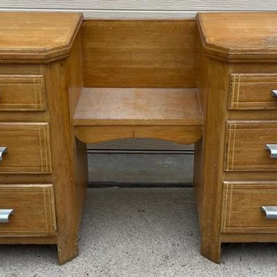 Miniature Children's 3 Drawer Vanity Desk With Contents - Assorted Nails, Hardware, Glue Gun, And More