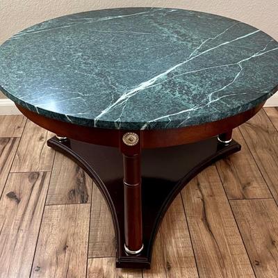 Vintage Powell Green Marble Top Coffee Table
