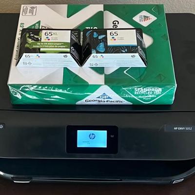 HP Envy 5052 Printer With (2) Ink Packs And Paper