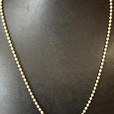 Sterling Silver Italy Ball Bead 20" Necklace - Weighs 12 Grams Total
