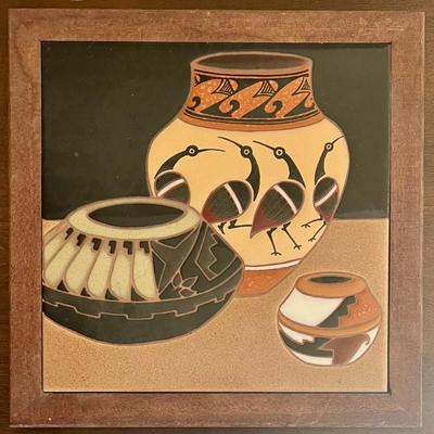 1987 Arius Of Santa Fe Southwestern Framed Tile