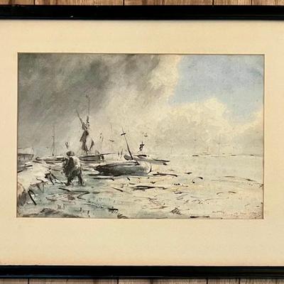 James McBey 13 May 1923 Watercolor In Frame
