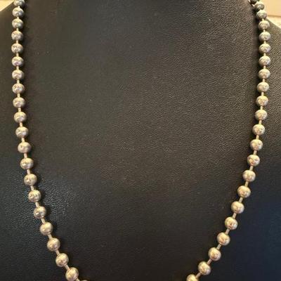 Sterling Silver 925 Italy 20" Ball Bead Necklace - Weighs 28.54 Grams
