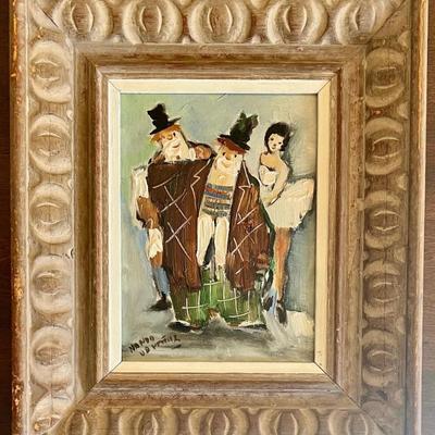 Small Original Signed Nando Da Pistoia Painting On Board In Custom Frame