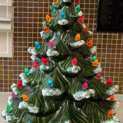 Vintage Ceramic Light Up Christmas Tree