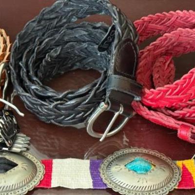 Collection Of Ladies Leather Belts Large And XL - Elite Genuine Leather, Guatemala, Material Concho, And More