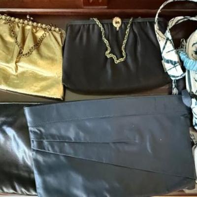 Lot Of 1960's Purses - Crocodile, Leather, Animal Fur, Lug Ranger With Wallet