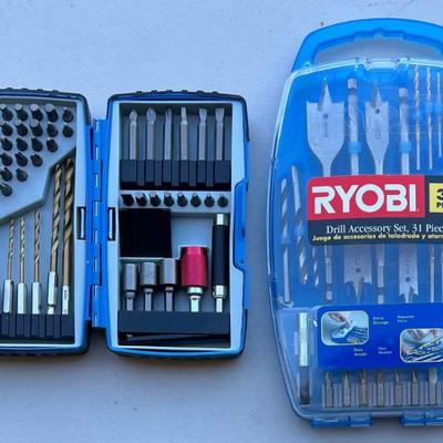 (2) Complete Bit Sets - Ryobi 31 Piece And Warrior