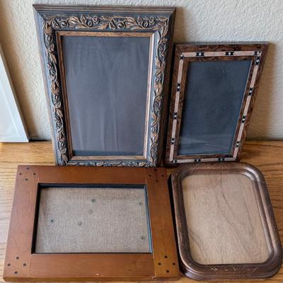 (4) Vintage Wood And Inlay Picture Frames