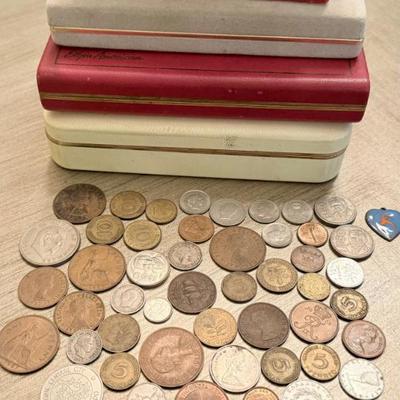 Assorted 1940 - 1980 Foreign Coins - Croner, Mexico, England, Nederland, And More