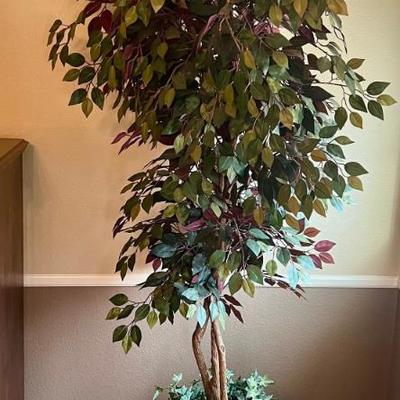 86" Faux Plant With Wicker Base