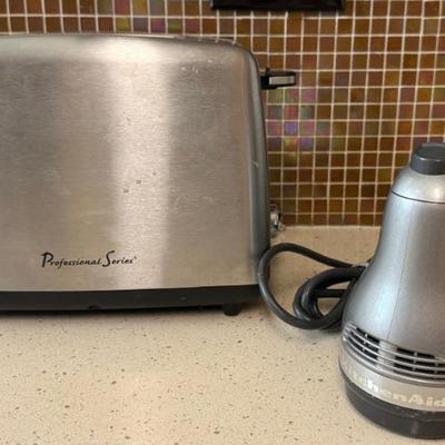 Stainless Steel Professional Series Toaster And A KitchenAid 5 Speed Mixer Model KHM614CU Without Beaters