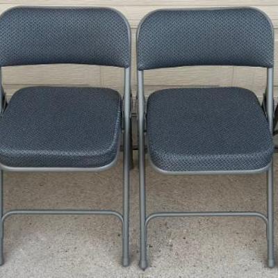 Set Of (4) Belnick 2018 Folding Chairs With Padded Seats