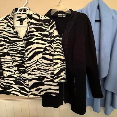 Chico's Size 2 Zenergy Jacket, Short Sleeve Sweater Vest, And Carol Littles 2X Women's Jacket