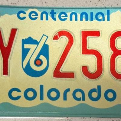1976 Colorado Centennial License Plate