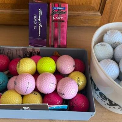 Assorted White And Colored Golf Balls 2 New Boxes Pravafa & Srixon