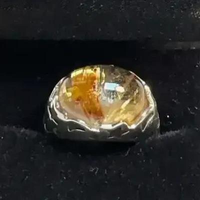 Sterling quartz dome ring