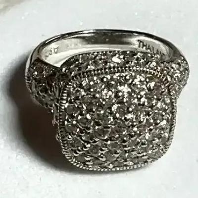 Sterling cz statement ring