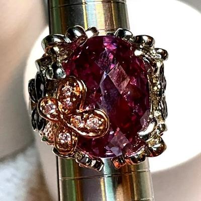 Butterfly embellished statement ring