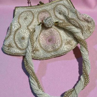 Beaded hand bag multi strand necklace