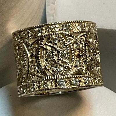 Wide band stamped 925