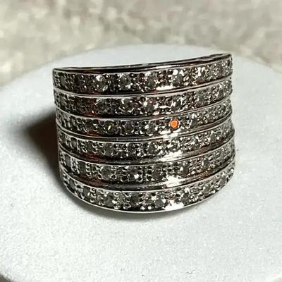 Sterling six band statement ring