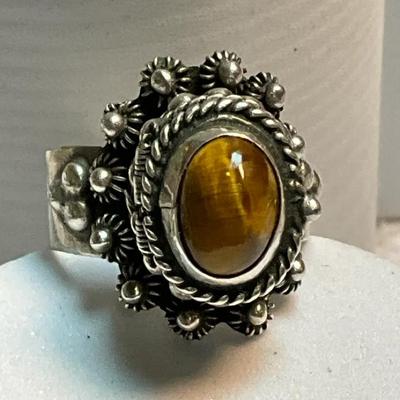 Cats eye sterling poison ring mexico