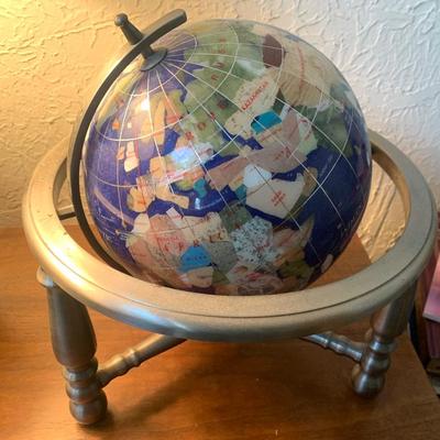 Sale Photo Thumbnail #89: Gemstone table top globe
