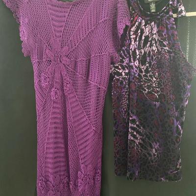 Kroshetta Purple Full Length Dress & Style & Co. Sleeveless Top Size M