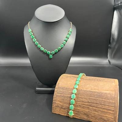Stauer Cleopatra’s Emerald Necklace And Bracelet