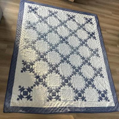 Handmade Blue And White Quilt For Repair