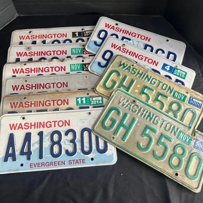 Five Pairs Of Washington License Plates