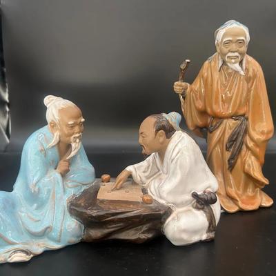 Ceramic Chinese Glazed Mudman Sculptures Shiwan Artistic Ceramic Factory