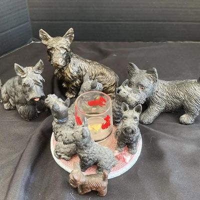 Scottish Terrier Figurines & Votive Holder