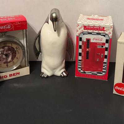 Coca Cola Coke Collectible Lot Musical Bank Clocks
