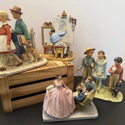 Norman Rockwell Figurines Lot Of Four