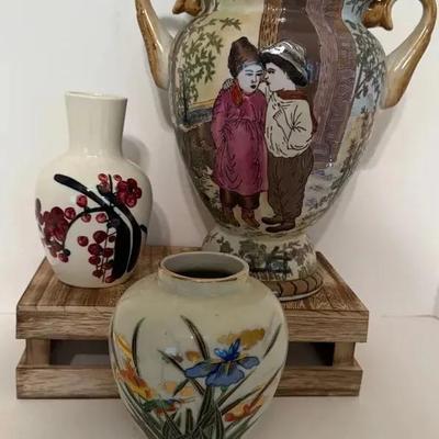 Mixed Lot Of Asian Inspired Vases Japan