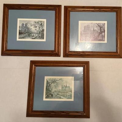 Lot Of 3 Prints Notre Dame