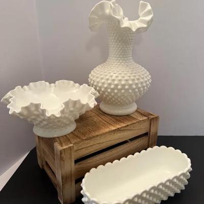 Milk Glass Decorative Collectibles Vase Bowls Fenton