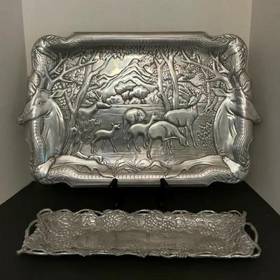 Vintage Aluminum Serving Trays