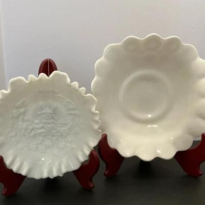 2pc Vintage Milk Glass Bowls