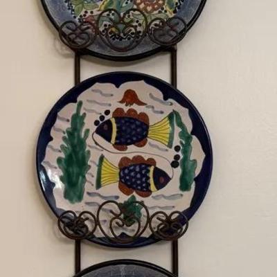 Lot Of Three Talaveras Mexican Hand Painted Plates