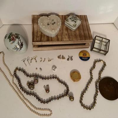 Cloisonné Jewelry Trinket Boxes Pearls