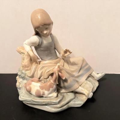 Lladro “ Cecilia And Her Goat “  - large figurine ornament statue