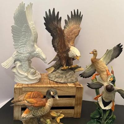 Mixed Lot Duck And Eagle Wildlife Figurines