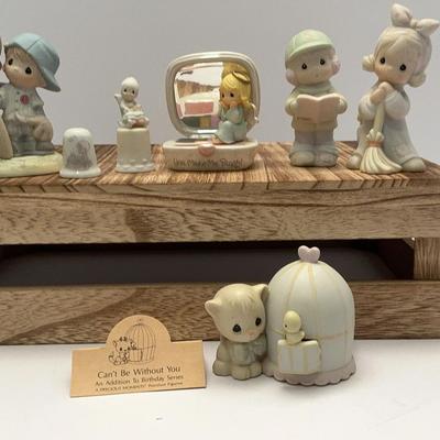 Hand Painted Porcelain Mini Figurines Precious Moments  Lot Of 7