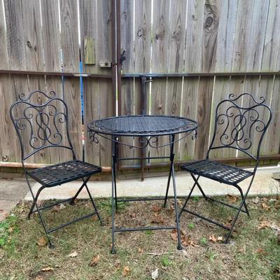 Folding Black Patio Set