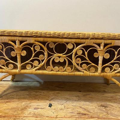 Wicker Table With Trays