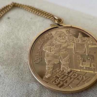 Coca Cola 1977 24k Gold Plated Coin Necklace