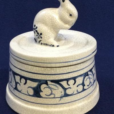Dedham Pottery - The Pottery Shed Lidded Bunny Rabbit Jar